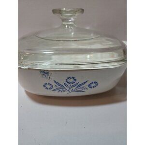 Vintage Corning Ware Blue Cornflower Misprint 1Qt. (P-1-B) Casserole Used Crack